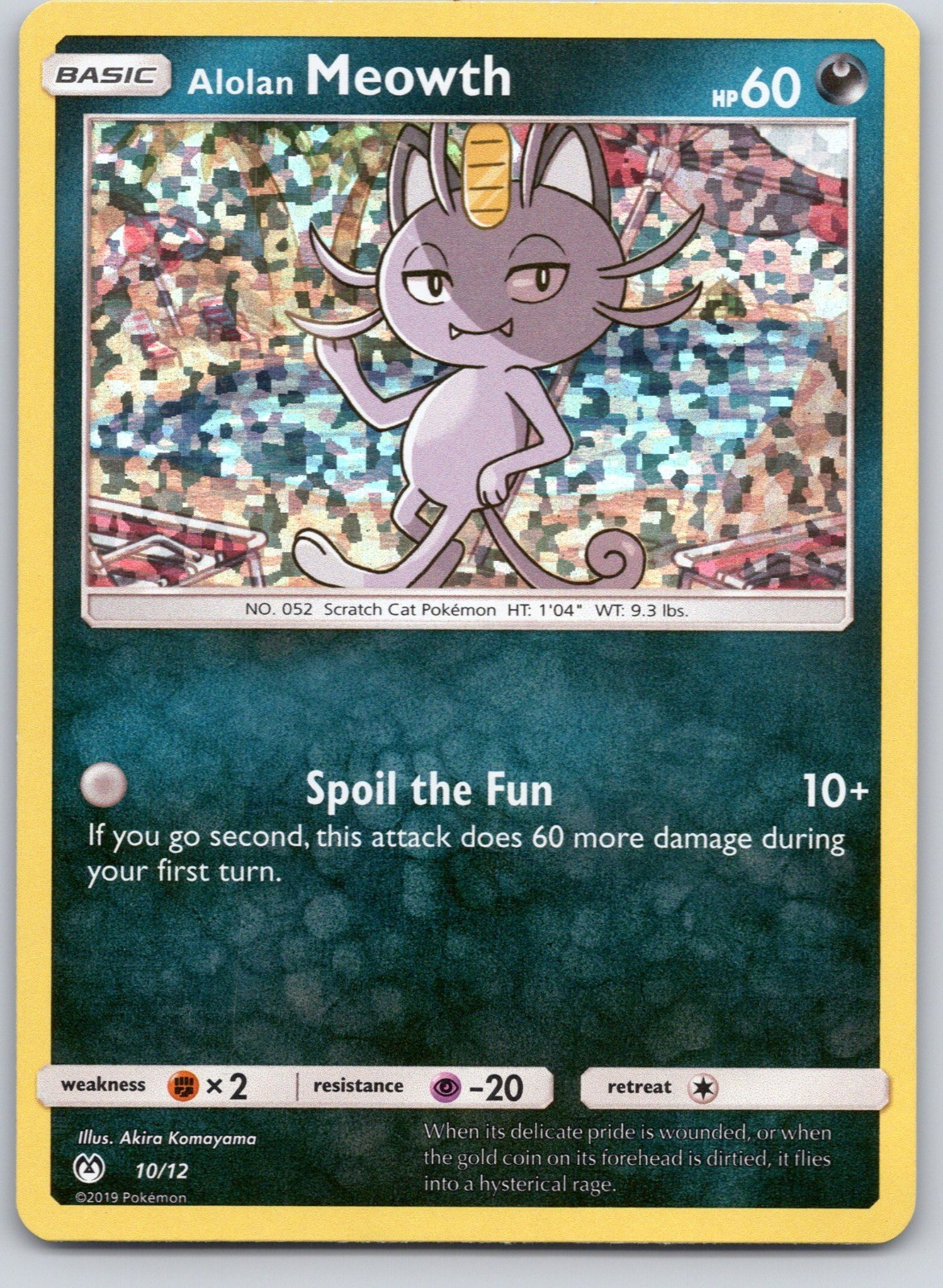 Alolan Meowth - 10/12 010/012 Promo Pokemon TCG McDonald's Promos 2019