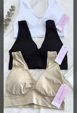 NWT 3pcs Women's Seamless Sports Bras Set Wireless Full Coverage Bralette Size L