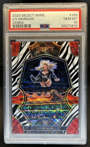 2023 Panini Select WWE Liv Morgan Zebra Prizm SSP Premier Level #193 PSA 10
