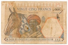 Banconota FRANCESE AFRICA OCCIDENTALE 25 franchi 9.1.1942 VF
