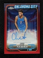 2024-25 Topps Chrome Auto Red Refractor /5 Chet Holmgren #TCA-CH Auto