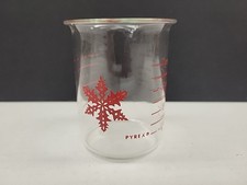 Vintage Rare Pyrex Red Snowflake 1/2 Cup 4 oz Measuring Cup Beaker Measurette