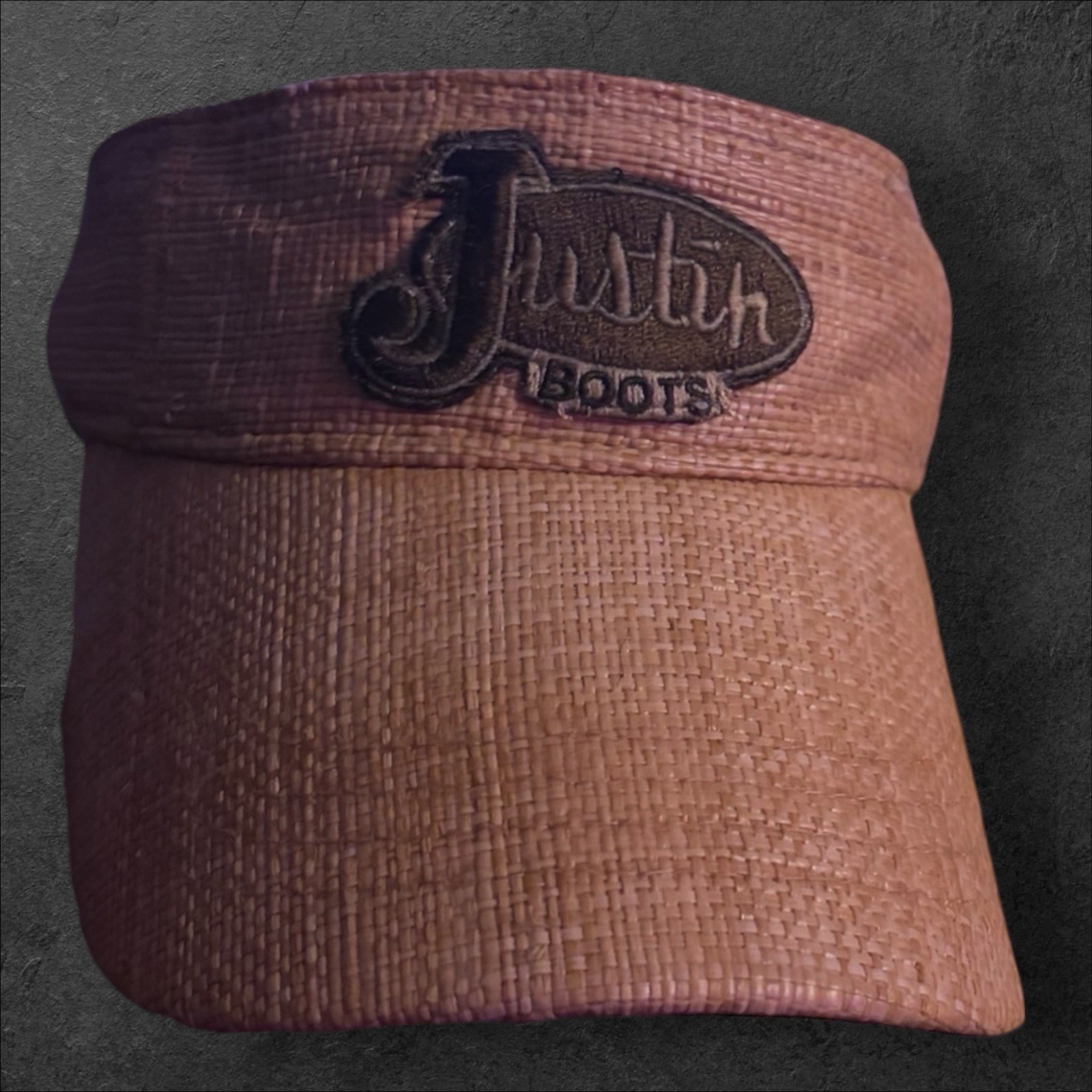 Justin Boots Western Visor Tan Woven Adjustable Rodeo Hat Cap