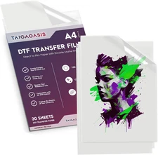 DTF Transfer Film A4-30 Sheets - 8.3 X 11.7 Inches - Anti-Static DTF Transfer Pa