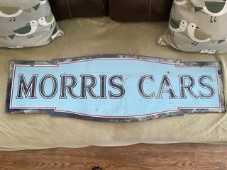 Vintage Enamel Morris Cars Hanging Signs
