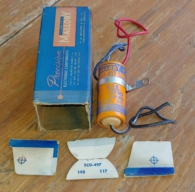 NOS Vintage MALLORY Model TCD-497 PAPER CAPACITOR MFD 50/30 VCD 150/150