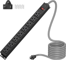 20 Amp Power Strip Surge Protector 1200J, Metal 8 Outlets Heavy Duty 20Amp, 15Ft