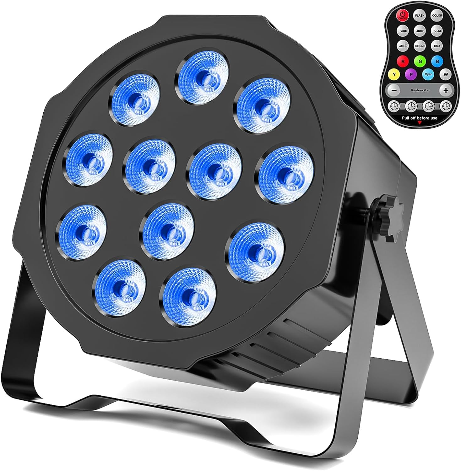 Luci da Palco Professionale 12 LED RGBW Wireless Batteria DMX Timer