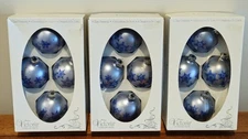 3 Boxes Vtg Rauch Victoria Coll. Christmas Glass Ornaments Snowflake 12