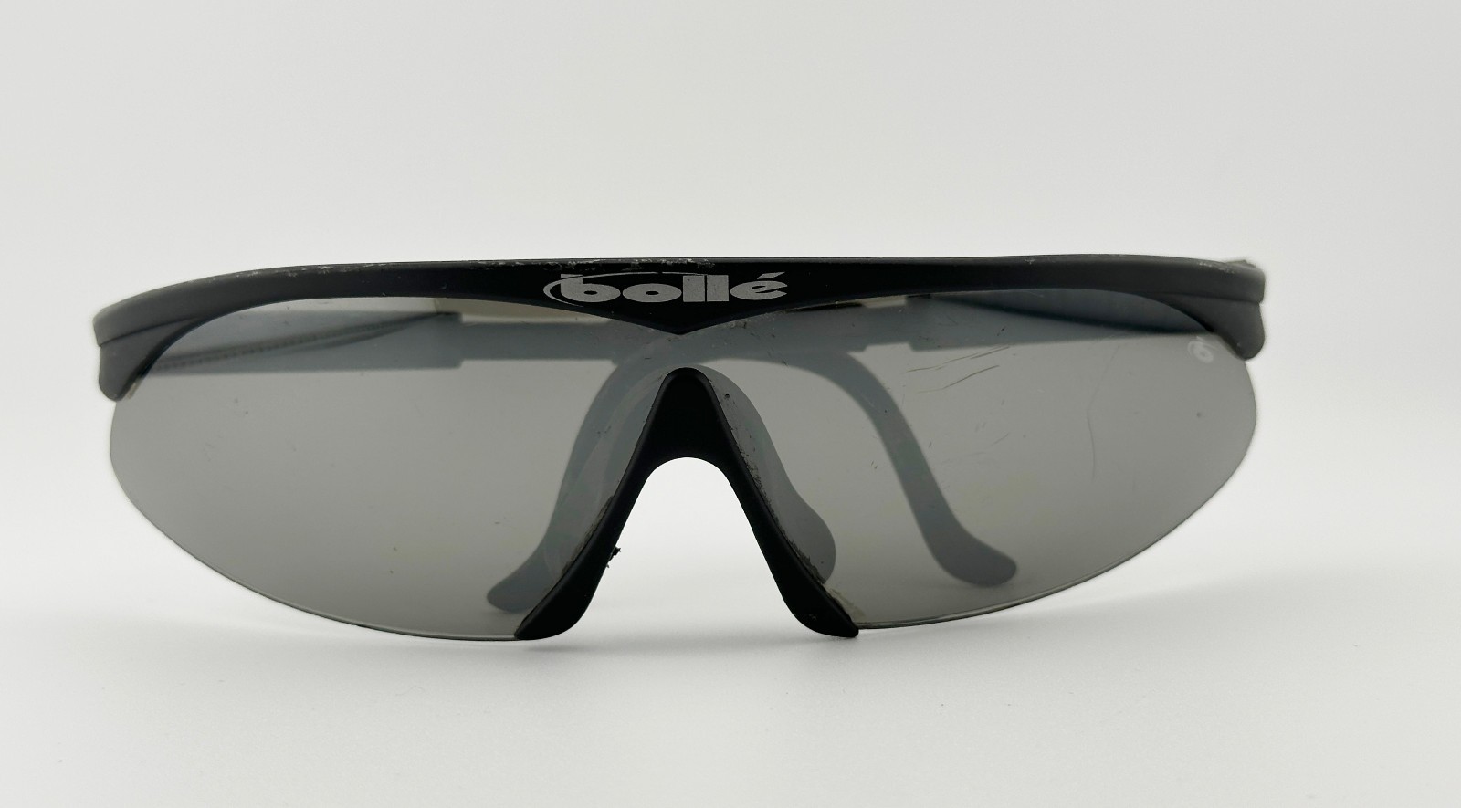 Vintage BOLLE Micro Edge Black Shield Sunglasses, Gray Lens - LOOK image 2