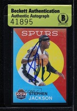 BAS 2011-12 Past & Present Stephen Jackson #138 Seal of Authenticity Auto 3c7