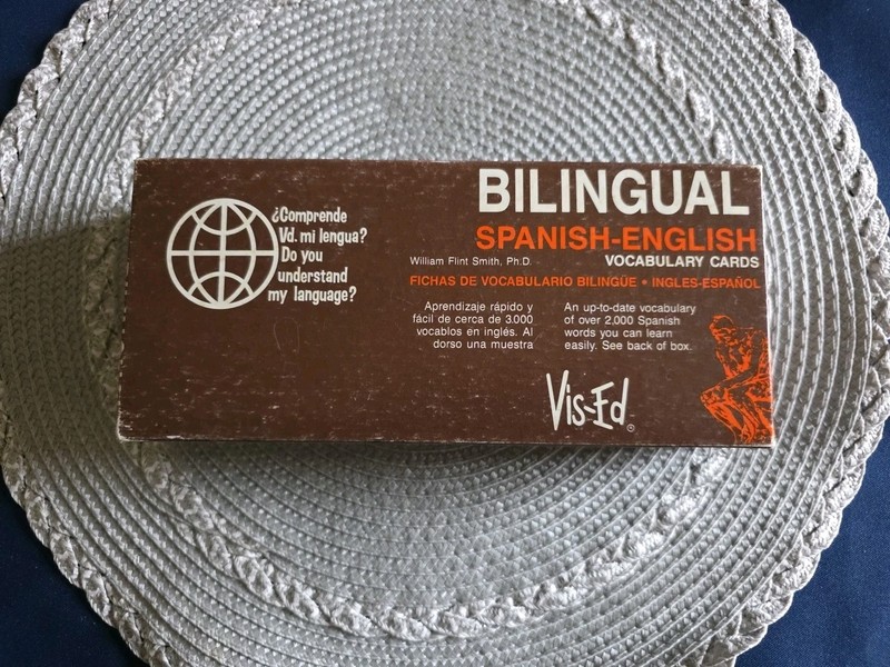 Vtg 1983 1000 Boxed Vis-Ed Bilingual Spanish-English Vocabulary Cards