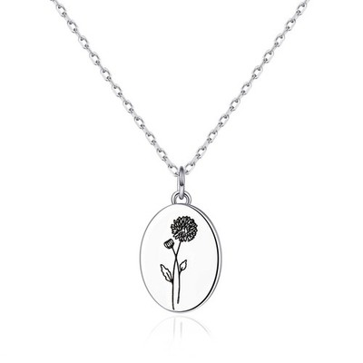 November Birth Flower Chrysanthemum Necklace