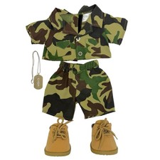 Build-A-Bear Army Soldier Clothing Lot Military Outfit Dog Tag Boots Teddy Bear