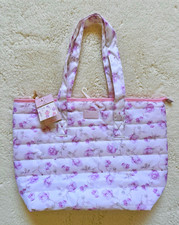 LoveShackFancy x Target - Yoobi Ribbon Rosa Quilted Tote Bag Gold Bow Zipper
