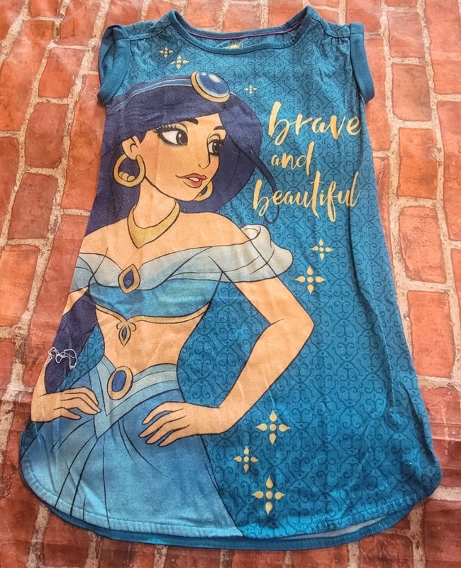 Disney Jasmine Pj Gown Pajama Dress Sz 5 6 5/6 Guc Aladdin Normal Wear