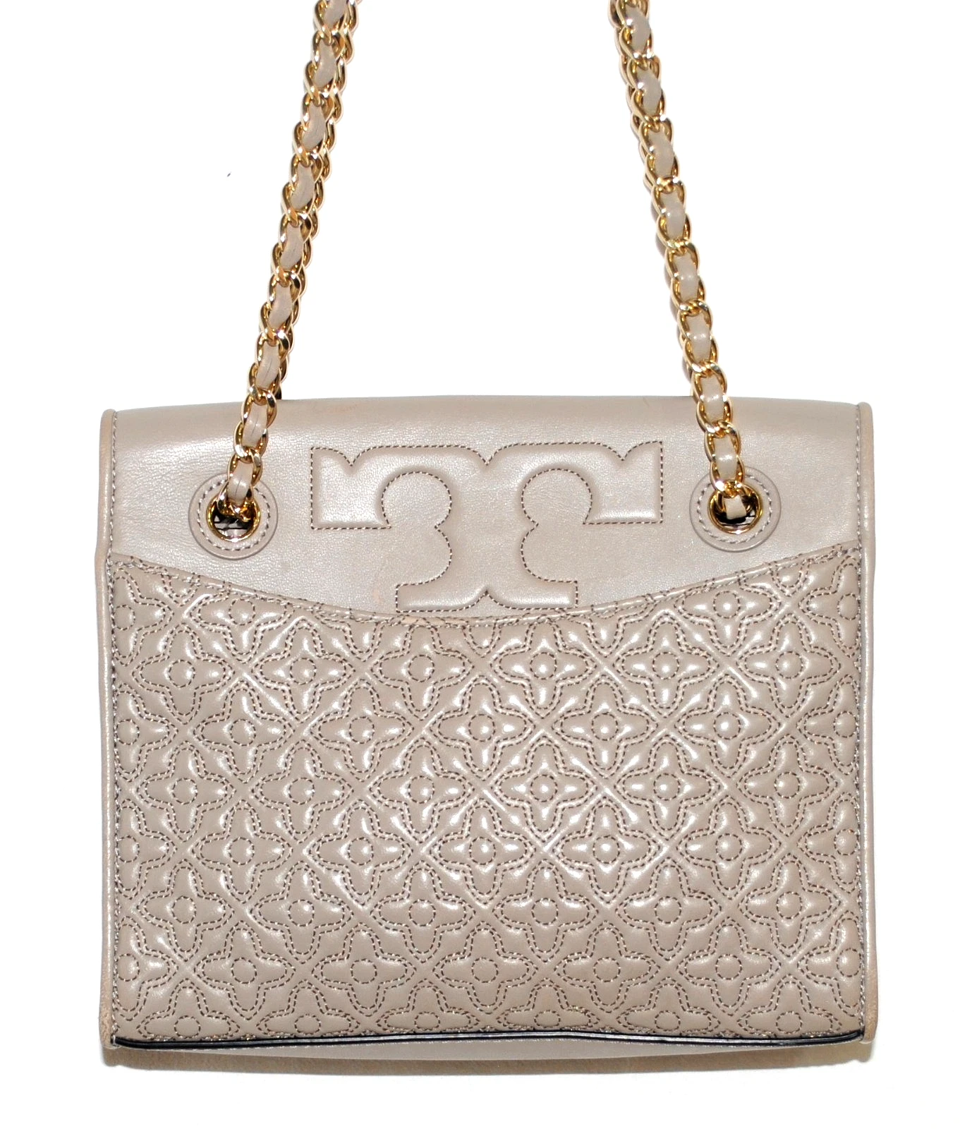 Tracolla Tory Burch French Bryant trapuntata con patta magnetica (vedi condizioni)
