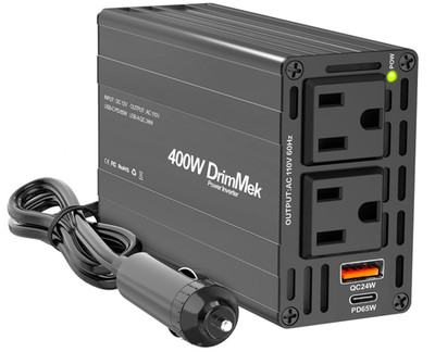 Inversor para coche 400 W, 12 V a 110 V, USB-C 65 W, carga rápida. Nuevo
