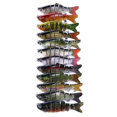 5/10pcs Multi Jointed Fish Lifelike Swimbait Crankbait Fishing Lures Tackle Box