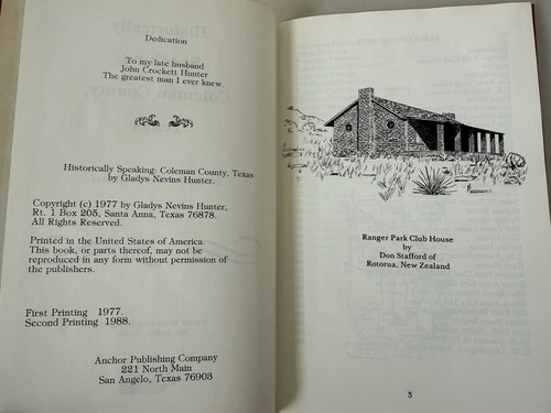 Historically Speaking: Coleman County, Texas By Hunter SIGNED Book Genealogy - Picture 8 of 8