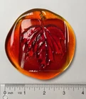 Blenko Style Amberina Maple Leaf Pressed Art Glass Suncatcher Ornament