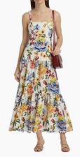 Farm Rio  Greek Garden Floral Linen-Blend Maxi Dress XXS