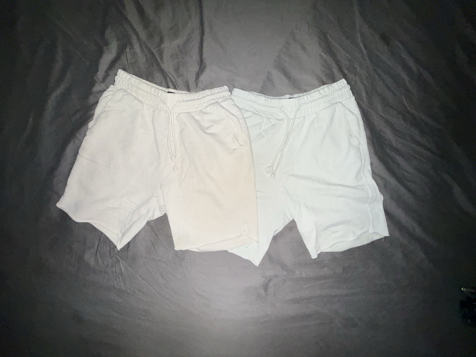 White Cotton/Polyester Drawstring Short Bundle (2… - image 1