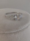 ​925 Sterling Silver 3-Stone CZ Engagement Ring Wedding Band Set Size 9.75 — photo 6