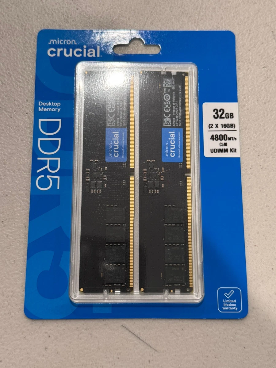 Crucial UDIMM Memory (RAM 16 GB Capacity per Module) for sale | eBay