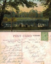 Vintage Postcard - Hampden Park Eastbourne Sussex Lake Scene 1915 POSTED