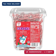 Brach's Mini Peppermint Candy Canes Christmas Candy Stocking Stuffer 260ct 40 oz