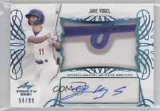 2021 Leaf Trinity Patch Platinum 58/99 Jake Vogel #PA-JV1 Patch Auto fm0