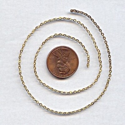 3 Feet Vintage Solid Brass Cable Beading Chain – 2mm, Aged Finish (New Old Stock)