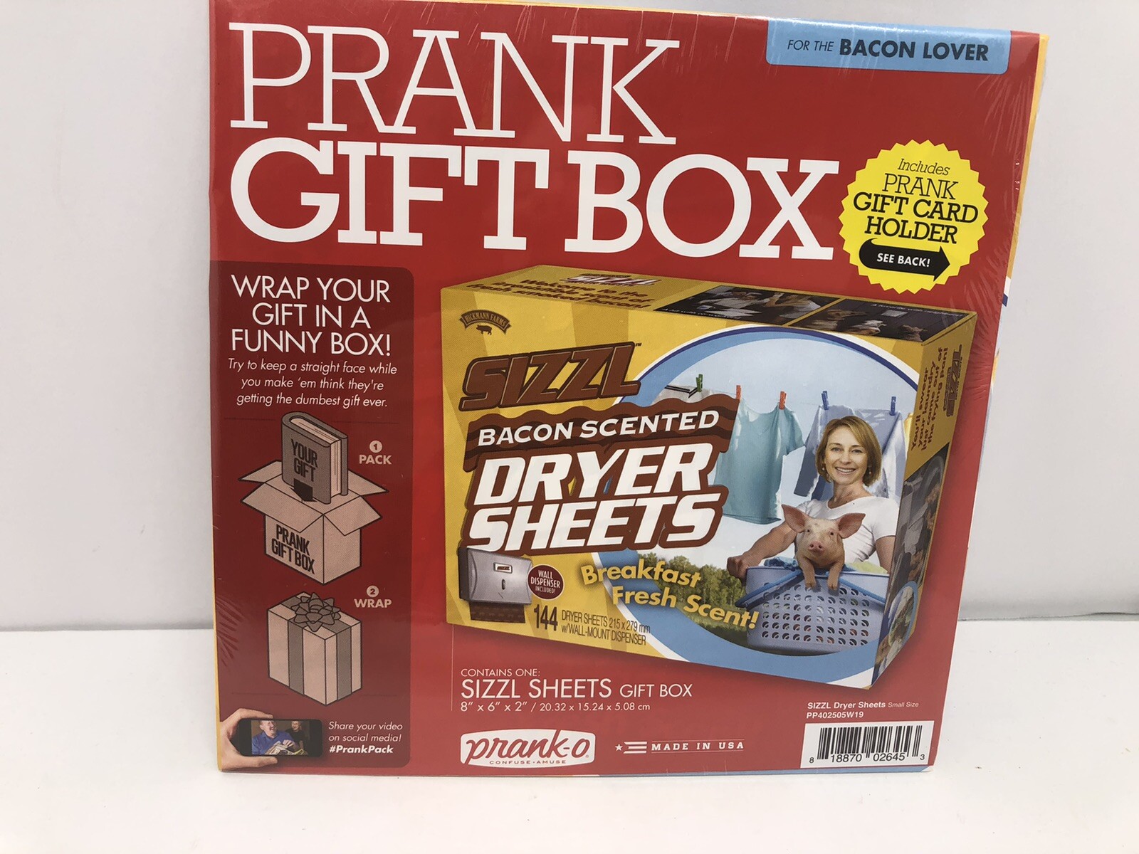Prank Gift Box “Sizzl Sheets” Small 8” X 6” X 2” &Amp; Prank Gift Card  Holder | Ebay