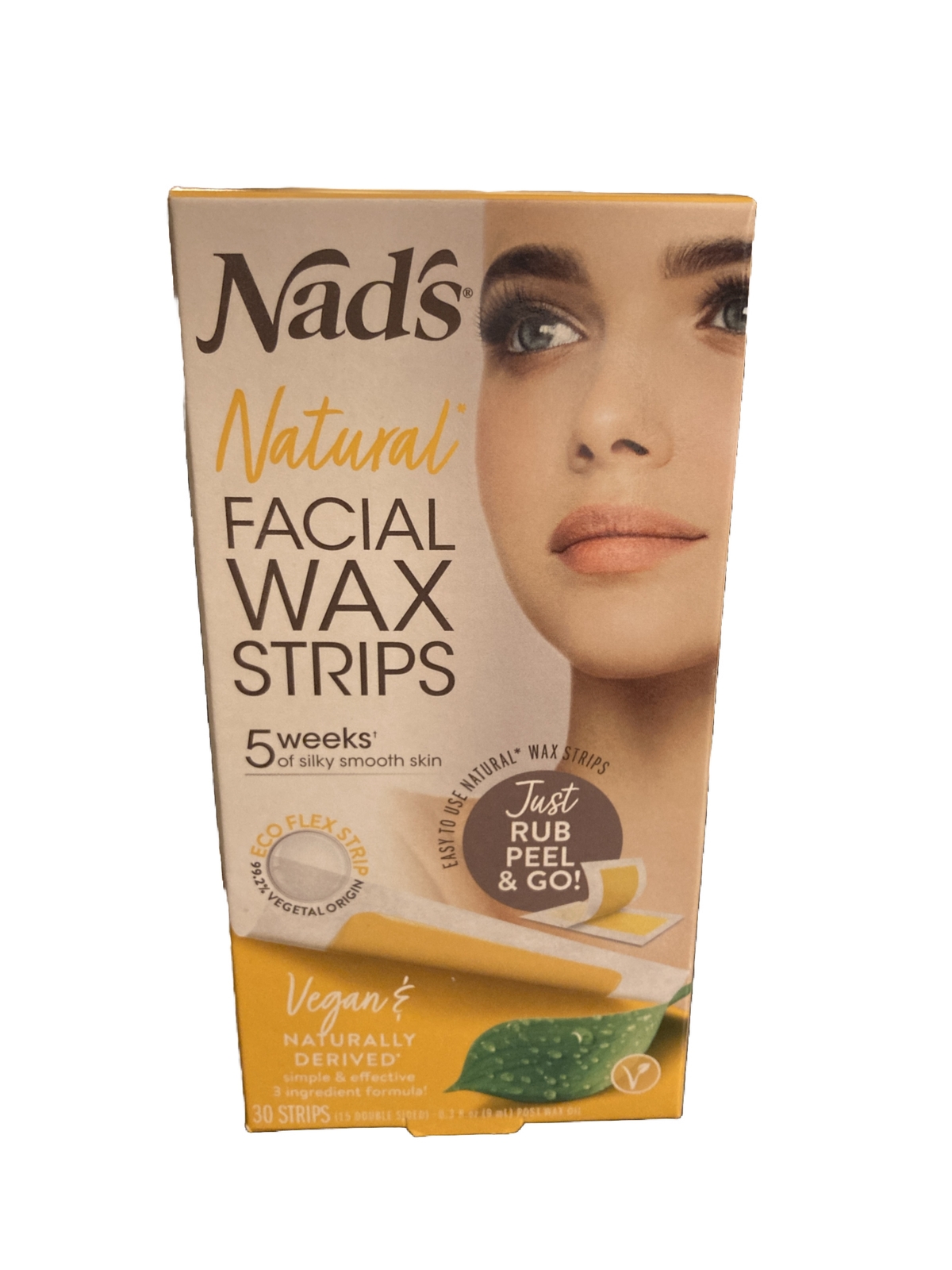Nad's Facial Wax Strips 30 Count (Pack of 1), Suitable for all skin