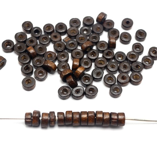 1000pcs 6X3mm Column Heishi Wood Beads~Wooden Spacer Bracelet Necklace Making - Picture 8 of 14