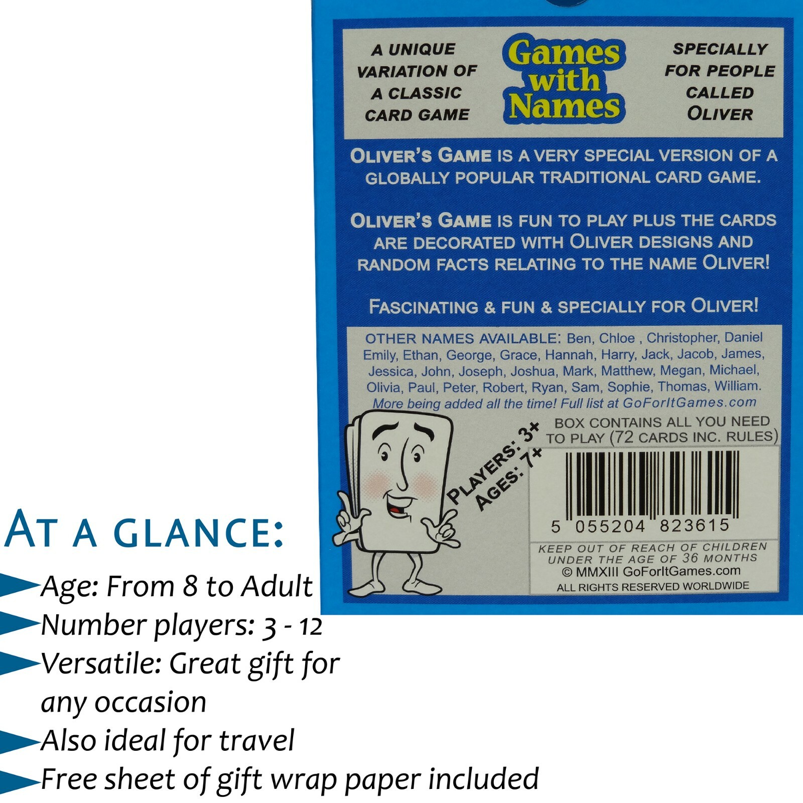 OLIVER'S GAME: Fun gift idea especially for boys called Ollie or Oliver |  eBay
