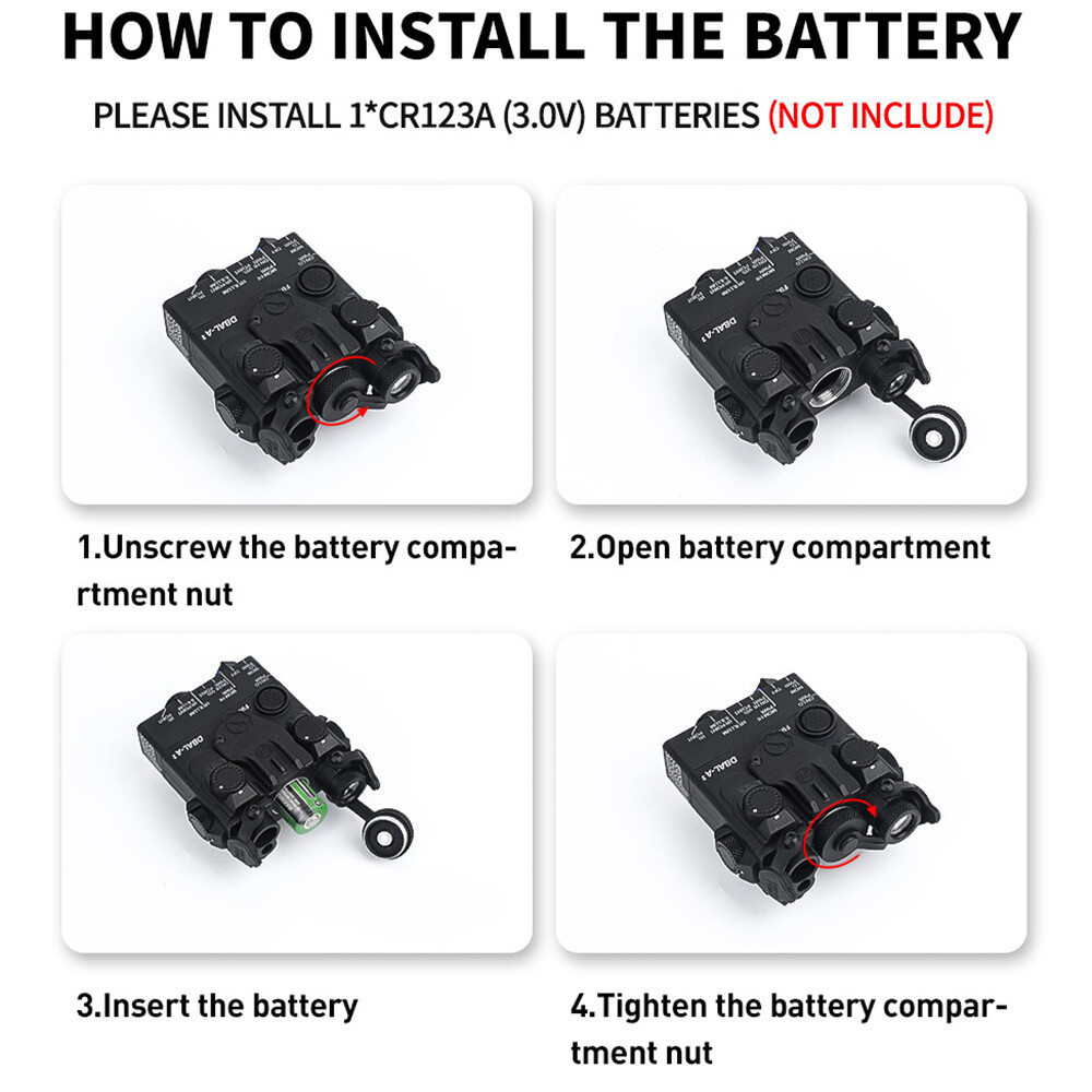 Black DBAL-A2 green infrared aiming laser with white hunting