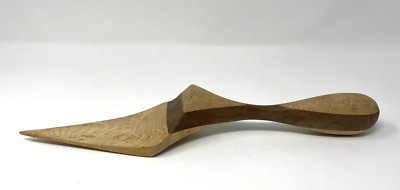 Wooden Pie Cake Server Birdseye Maple Walnut Handcrafted Two Tone 12'' Laminated