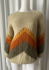 Vintage 60 Handmade In Italy by Petti Mohair Chevron Sweater S