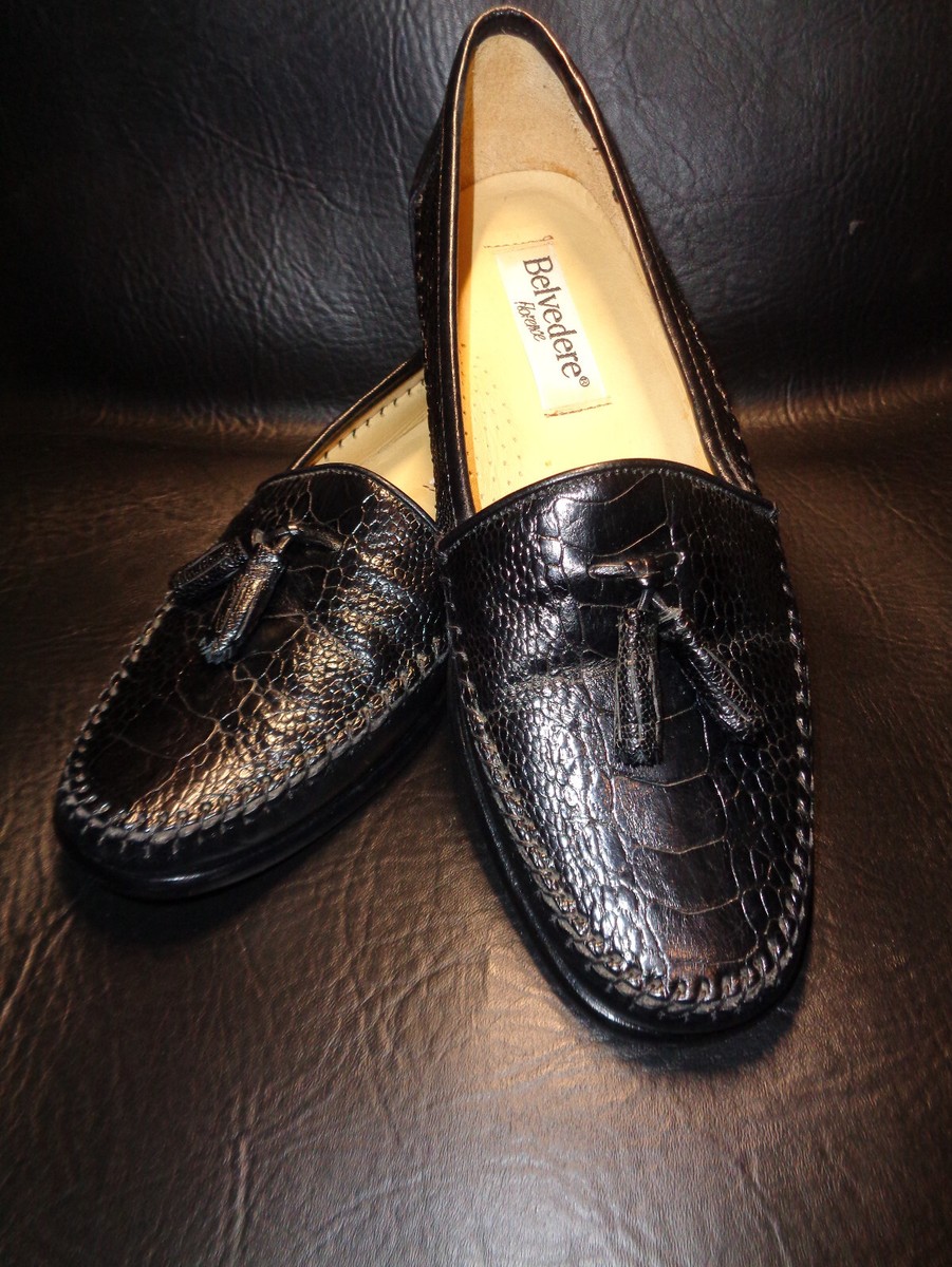 New - Belvedere - Black Genuine Ostrich Loafer Shoes - Made  display picture 1