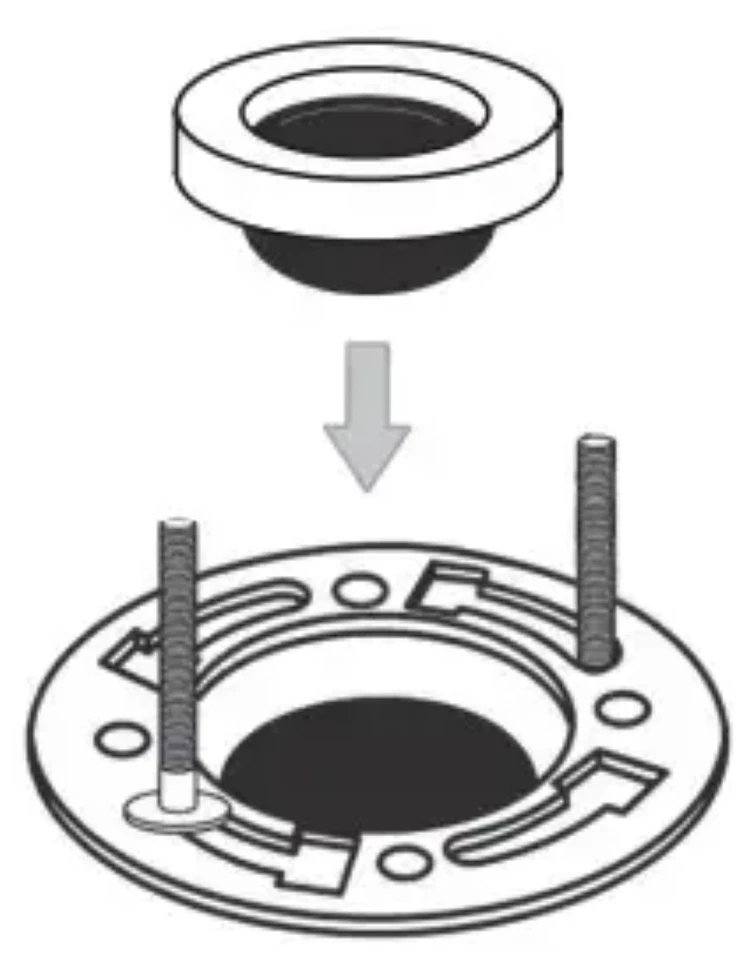 Anillo de cera Delta con herrajes de montaje - Pieza de reparación Delta Geniune Foto 4 de 4