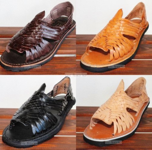 NOUVELLES SANDALES MEXICAINES HOMMES AUTHENTIQUES HUARACHE TOUTES COULEURS HUARACHES MEXIQUE - Photo 1 sur 10