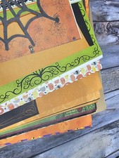 HUGE HALLOWEEN SCRAPBOOKING HAUL over 42 12 x 12 sheets various brands pumpkin