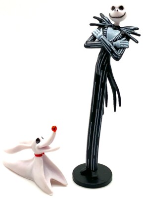 NIGHTMARE BEFORE CHRISTMAS 2 Figure Set DISNEY PVC TOY Jack Skellington & Zero!