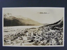 Juneau Alaska AK Aerial Town View Antique Real Photo Postcard RPPC 1920s