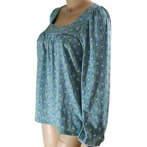 Lucky Brand Women's Square Neck Long Sleeve Print Top NWT side