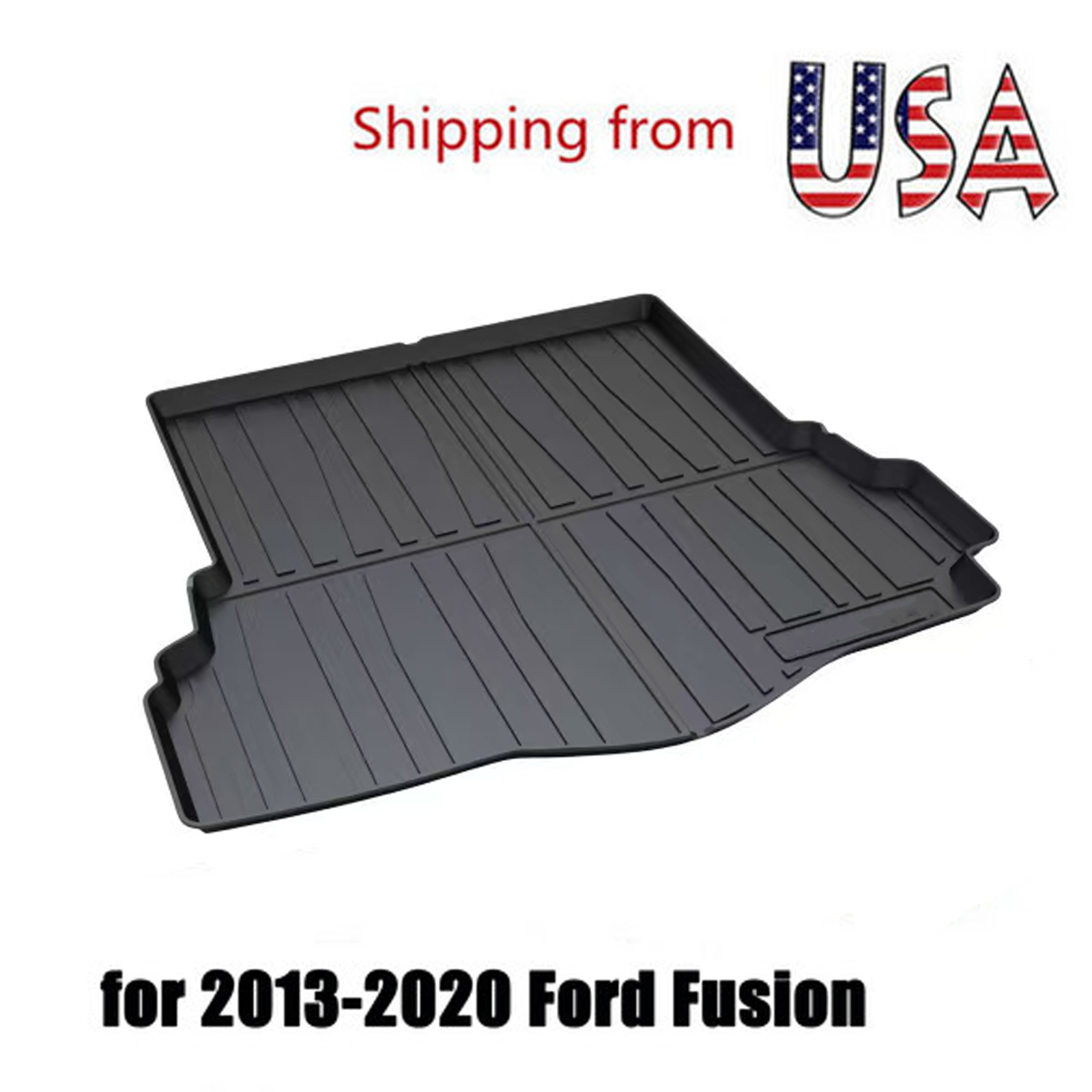 TPO Cargo Trunk Tray Boot Liner Floor Mat for 2013-2020 Ford Fusion Gas Engine  