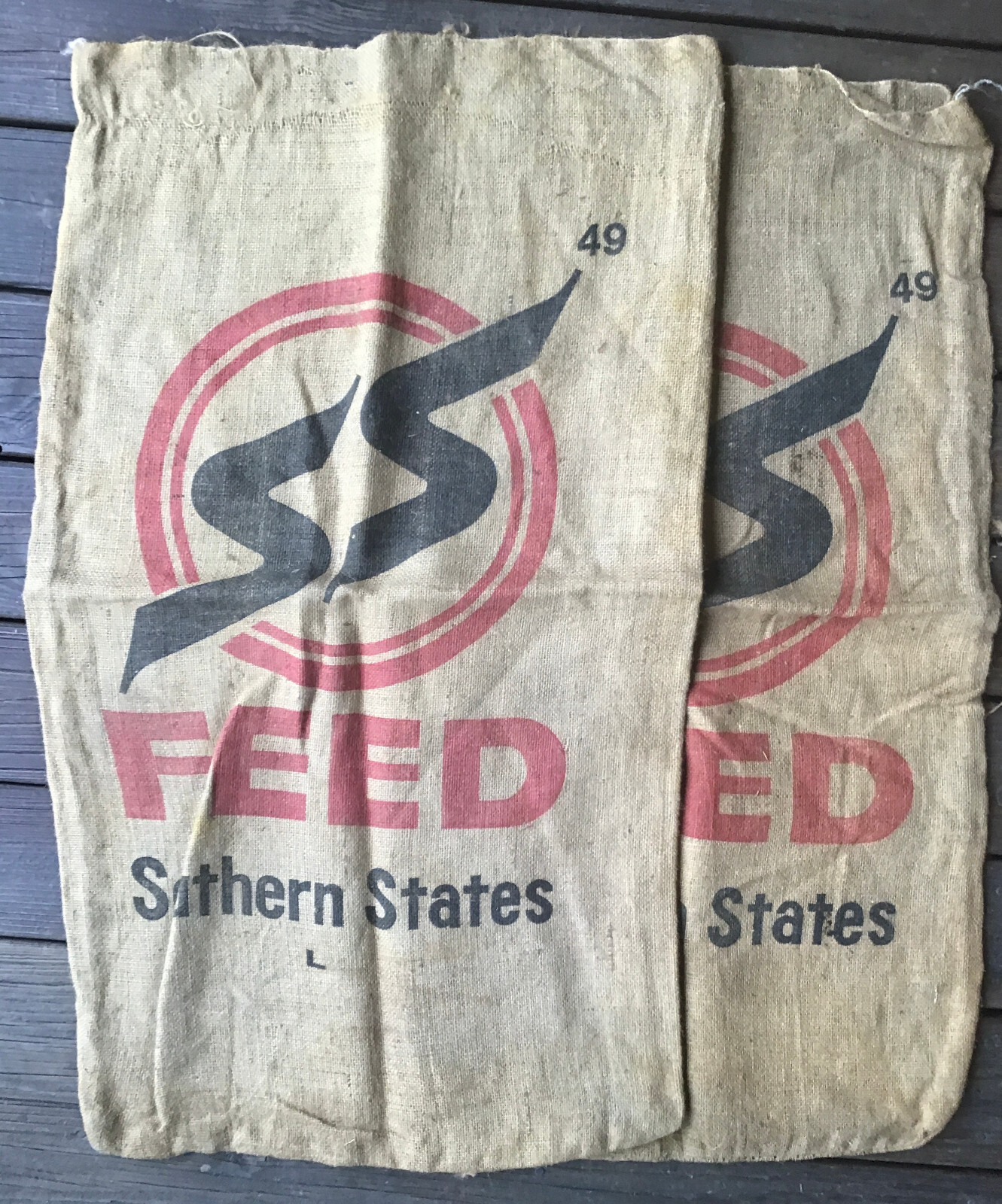 Vintage SOUTHERN STATES Feed Sack, SUPER GOOD, Burlap Advertising SACK