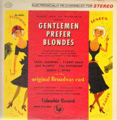 LP Herman Levin & Oliver Smith Gentlemen Prefer Blondes Columbia Masterworks